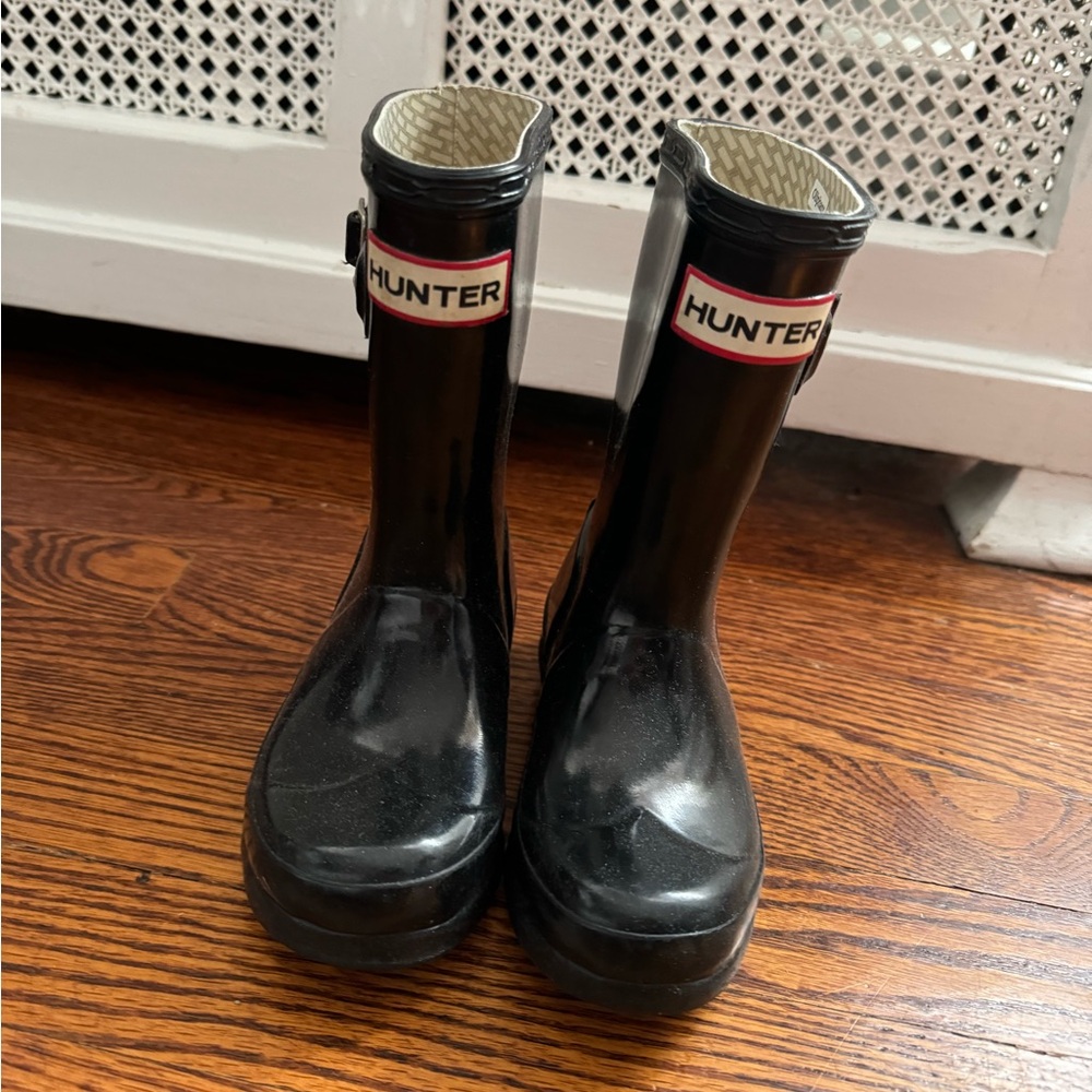 Hunter Rain Boots Glossy Black 9 Toddler